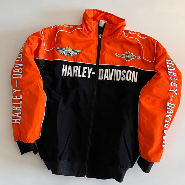 Harley Davidson Racing Jacket – Orange & Black Motorcycle Style