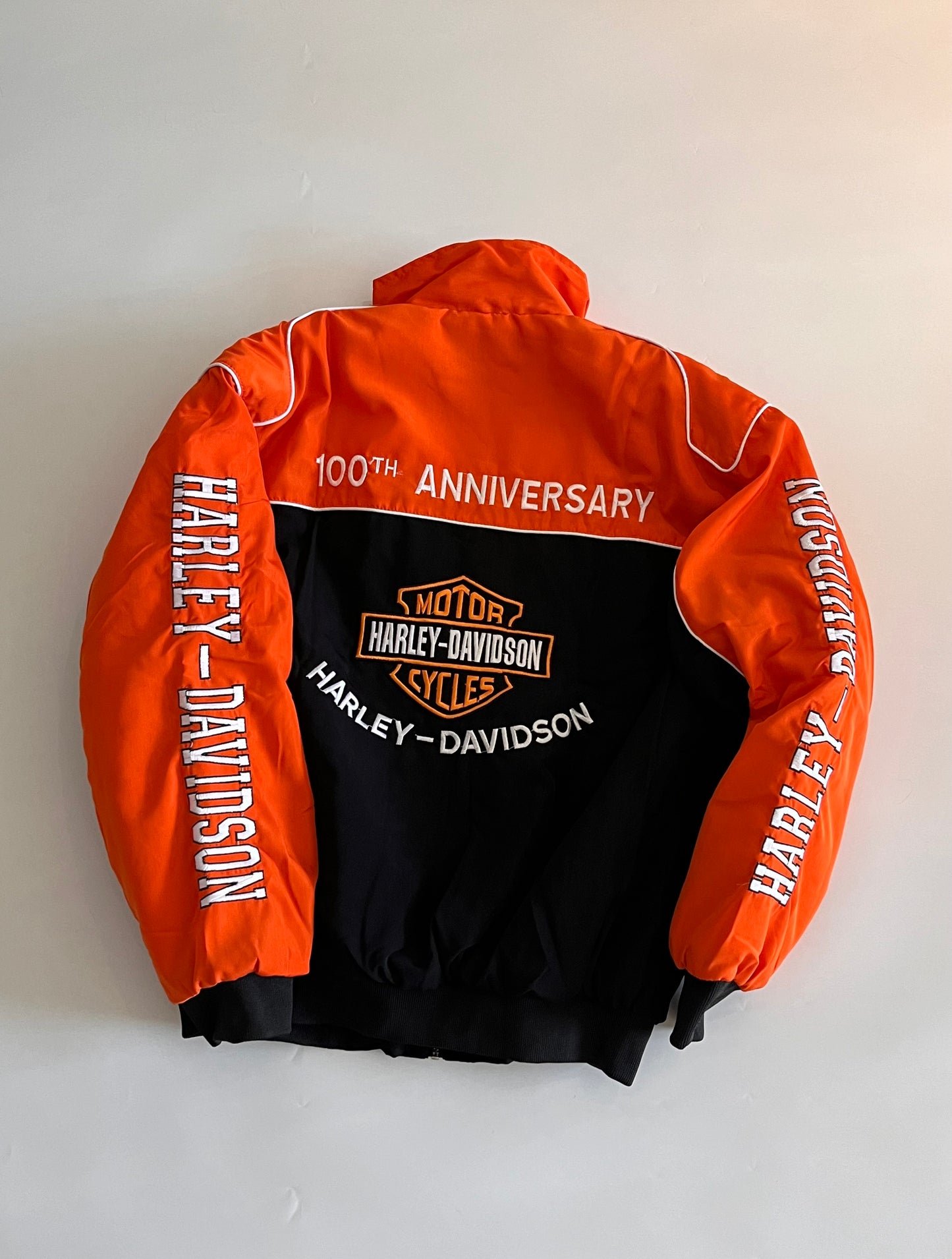 Harley Davidson Racing Jacket – Orange & Black Motorcycle Style